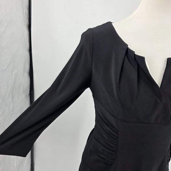 Adrianna Papell Womens Black Pleated Sheath Dress Size 4 - Picture 11 of 13